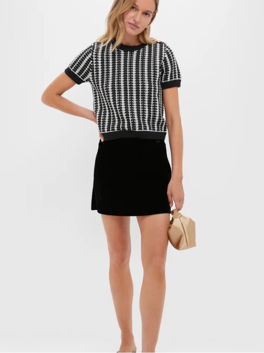 Tuckernuck NWT Velvet Mini Skirt Black Classic Sexy Preppy Womens 10